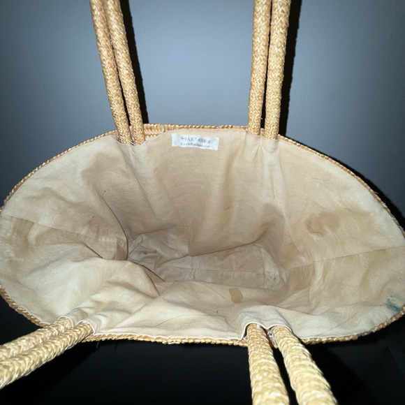 Embroidered Floral Straw Tote Bag - Picture 3 of 4